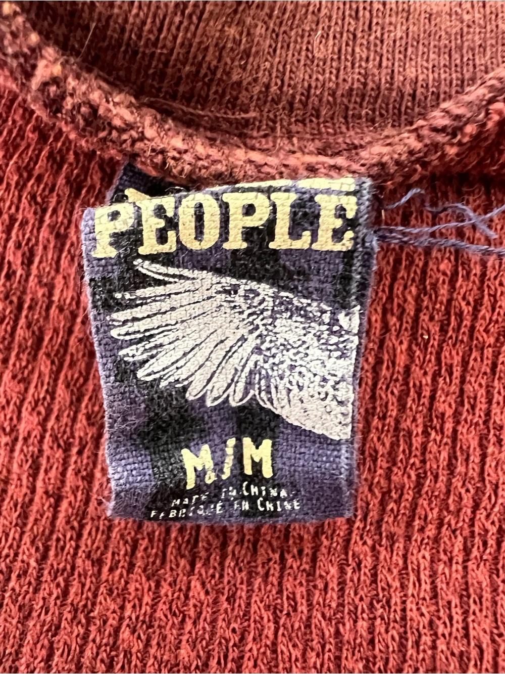 Free People Studded Button Cuff Thermal Long Sleeve Rust Medium ASO Bella Swan - Picture 6 of 6